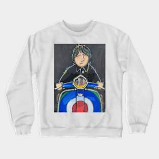 Retro Scooter, Classic Scooter, Scooterist, Scootering, Scooter Rider, Mod Art Crewneck Sweatshirt